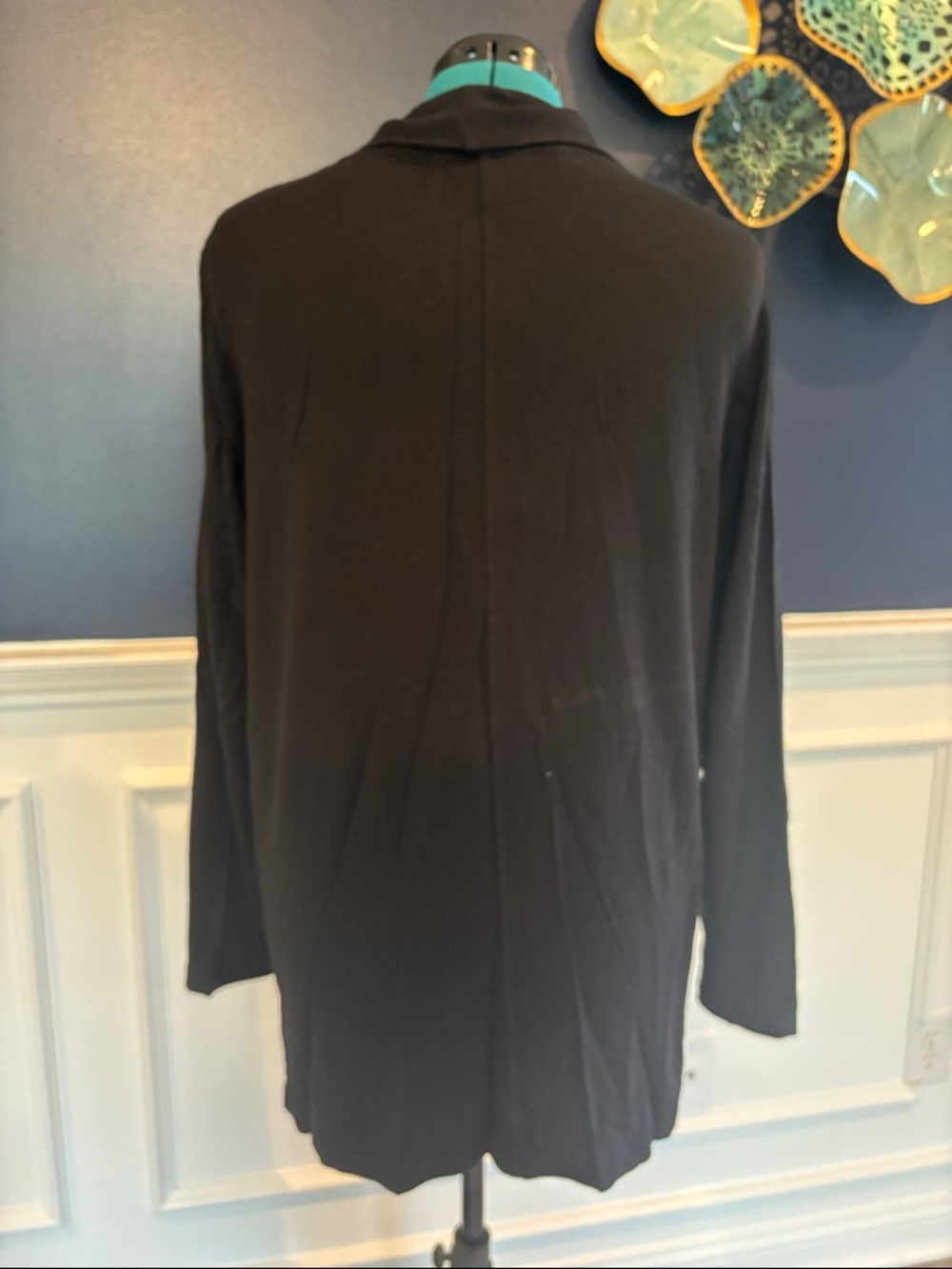 Liz Claiborne Black Open-Front Lightweight Cardigan - Picture 3 of 3